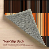 Ultra Soft Area Rug, Non Slip, Stain Resistant, Washable Area Rugs for Living Room, Bedroom, Rustic Earthy Striped Textile(Brown)