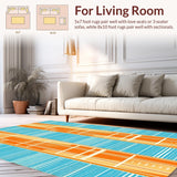 Ultra Soft Area Rug, Non Slip, Stain Resistant, Washable Area Rugs for Living Room, Bedroom, Soft Hypebeast Ocean Vibe(Orange)