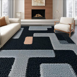 Ultra Soft Area Rug, Non Slip, Stain Resistant, Washable Area Rugs for Living Room, Bedroom, Autumn Mushroom Black Entryway Non-Slip Rug(Black)