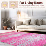 Ultra Soft Area Rug, Non Slip, Stain Resistant, Washable Area Rugs for Living Room, Bedroom, Unique Animal Print Elegance(Pink)