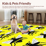 Ultra Soft Area Rug, Non Slip, Stain Resistant, Washable Area Rugs for Living Room, Bedroom, Colorful Artistic Floral Tile(Yellow)