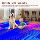 Ultra Soft Area Rug, Non Slip, Stain Resistant, Washable Area Rugs for Living Room, Bedroom, Modern Colorful Geometric Design(Blue)