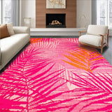 Ultra Soft Area Rug, Non Slip, Stain Resistant, Washable Area Rugs for Living Room, Bedroom, Chic Soft Tropical Motif(Pink)