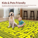 Ultra Soft Area Rug, Non Slip, Stain Resistant, Washable Area Rugs for Living Room, Bedroom, Nature-Inspired Minimalist Pattern(Yellow)