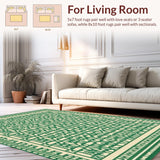 Ultra Soft Area Rug, Non Slip, Stain Resistant, Washable Area Rugs for Living Room, Bedroom, Geo Flow Reversible Camping Area Dynamic Mat(Green)