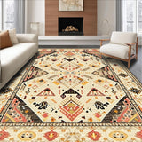 Ultra Soft Area Rug, Non Slip, Stain Resistant, Washable Area Rugs for Living Room, Bedroom, Beige Brown Boho Design(Beige)