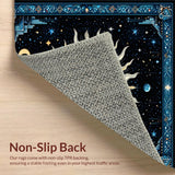Ultra Soft Area Rug, Non Slip, Stain Resistant, Washable Area Rugs for Living Room, Bedroom, Celestial Moonlit Starburst Design(Blue)