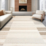 Ultra Soft Area Rug, Non Slip, Stain Resistant, Washable Area Rugs for Living Room, Bedroom, Stylish Area Reflection Collection Contemporary Textured Design(Beige)