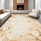 Ultra Soft Area Rug, Non Slip, Stain Resistant, Washable Area Rugs for Living Room, Bedroom, Rustic Entry Beige Brown Floral Boho Kitchen(Beige)