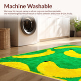 Ultra Soft Area Rug, Non Slip, Stain Resistant, Washable Area Rugs for Living Room, Bedroom, Charming Whimsical Fruit Illustration(Green)