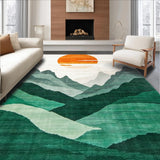 Ultra Soft Area Rug, Non Slip, Stain Resistant, Washable Area Rugs for Living Room, Bedroom, Stylish Abstract Nature Composition(Orange)