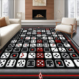 Ultra Soft Area Rug, Non Slip, Stain Resistant, Washable Area Rugs for Living Room, Bedroom, Artistic Symmetrical Dice Arrangement(Black)