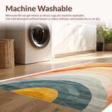 Ultra Soft Area Rug, Non Slip, Stain Resistant, Washable Area Rugs for Living Room, Bedroom, Elegant Textured Color Block Layout(Yellow)