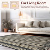 Ultra Soft Area Rug, Non Slip, Stain Resistant, Washable Area Rugs for Living Room, Bedroom, Durable Plastic Reversible Design for Deck and Yard Spaces(Black)