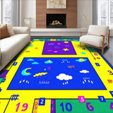 Ultra Soft Area Rug, Non Slip, Stain Resistant, Washable Area Rugs for Living Room, Bedroom, Vibrant Geometric Alphabet Aesthetic(Yellow)