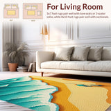 Ultra Soft Area Rug, Non Slip, Stain Resistant, Washable Area Rugs for Living Room, Bedroom, Funny Coir Door Mat for Beach House Decor(Blue)