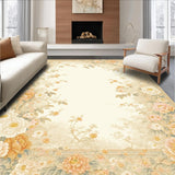 Ultra Soft Area Rug, Non Slip, Stain Resistant, Washable Area Rugs for Living Room, Bedroom, Beautiful Lightweight Entry with Subtle Beige Floral(Beige)