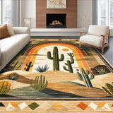Ultra Soft Area Rug, Non Slip, Stain Resistant, Washable Area Rugs for Living Room, Bedroom, Lively Artistic Nature Elements(Brown)