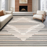 Ultra Soft Area Rug, Non Slip, Stain Resistant, Washable Area Rugs for Living Room, Bedroom, Chic Minimalist Geometric Motif(Beige)