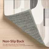 Modern Area Featuring Bold Lines and Geometric Shapes in Beige Grey(Beige)