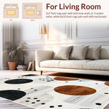 Ultra Soft Area Rug, Non Slip, Stain Resistant, Washable Area Rugs for Living Room, Bedroom, Charming Rustic Cowhide Motif(Beige)