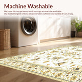Ultra Soft Area Rug, Non Slip, Stain Resistant, Washable Area Rugs for Living Room, Bedroom, Artistic Abstract Floral Area With Elegant Beige And Ivory Design(Beige)