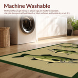 Ultra Soft Area Rug, Non Slip, Stain Resistant, Washable Area Rugs for Living Room, Bedroom, Earthy Bass Motif with Water Splash(Beige)