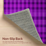 Ultra Soft Area Rug, Non Slip, Stain Resistant, Washable Area Rugs for Living Room, Bedroom, Dynamic Colorful Phrase with Modern Aesthetic(Purple)