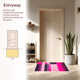 Ultra Soft Area Rug, Non Slip, Stain Resistant, Washable Area Rugs for Living Room, Bedroom, Vibrant Dual-Tone Artistic Expression(Pink)
