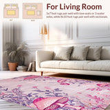 Ultra Soft Area Rug, Non Slip, Stain Resistant, Washable Area Rugs for Living Room, Bedroom, Playful Psychedelic Colorful Design(Gray)