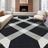 Ultra Soft Area Rug, Non Slip, Stain Resistant, Washable Area Rugs for Living Room, Bedroom, Modern Abstract Geometric Style(Gray)