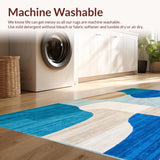 Ultra Soft Area Rug, Non Slip, Stain Resistant, Washable Area Rugs for Living Room, Bedroom, Modern Abstract Blue & Beige Area(Blue)