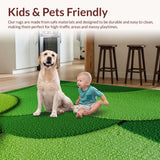 Ultra Soft Area Rug, Non Slip, Stain Resistant, Washable Area Rugs for Living Room, Bedroom, Nature-Inspired Grass Green Round Nursery Rug(Green)