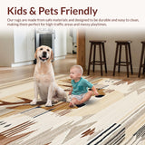 Ultra Soft Area Rug, Non Slip, Stain Resistant, Washable Area Rugs for Living Room, Bedroom, Luxurious Neutral Toned Aesthetic(Beige)