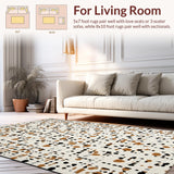 Ultra Soft Area Rug, Non Slip, Stain Resistant, Washable Area Rugs for Living Room, Bedroom, Whimsical Playful Animal Motif(Beige)