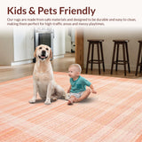 Ultra Soft Area Rug, Non Slip, Stain Resistant, Washable Area Rugs for Living Room, Bedroom, Vibrant Artistic Ogee Patterned Rug(Orange)