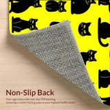Ultra Soft Area Rug, Non Slip, Stain Resistant, Washable Area Rugs for Living Room, Bedroom, Trendy Graphic Cat Silhouette(Yellow)