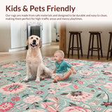 Ultra Soft Area Rug, Non Slip, Stain Resistant, Washable Area Rugs for Living Room, Bedroom, Vibrant Boho Medallion Harmony(Blue)