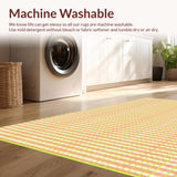 Ultra Soft Area Rug, Non Slip, Stain Resistant, Washable Area Rugs for Living Room, Bedroom, Trendy Graphical Ogee Formation(Orange)