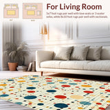 Ultra Soft Area Rug, Non Slip, Stain Resistant, Washable Area Rugs for Living Room, Bedroom, Stylish Dynamic Polka Dot Theme(Yellow)