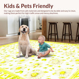 Ultra Soft Area Rug, Non Slip, Stain Resistant, Washable Area Rugs for Living Room, Bedroom, Rustic Yellow Flower Arrangement(Yellow)