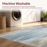 Ultra Soft Area Rug, Non Slip, Stain Resistant, Washable Area Rugs for Living Room, Bedroom, Rustic Elegance Braided Area Oval Vintage Inspired(Blue)