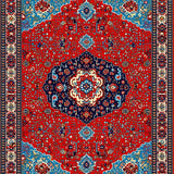 Ultra Soft Area Rug, Non Slip, Stain Resistant, Washable Area Rugs for Living Room, Bedroom, Intricate Neutral Office Space Area Rug(Red)