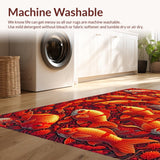 Ultra Soft Area Rug, Non Slip, Stain Resistant, Washable Area Rugs for Living Room, Bedroom, Artistic Fishing Themed Indoor Outdoor Low Pile Rug(Red)
