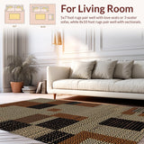 Ultra Soft Area Rug, Non Slip, Stain Resistant, Washable Area Rugs for Living Room, Bedroom, Chic Earthy Leopard Aesthetic(Brown)