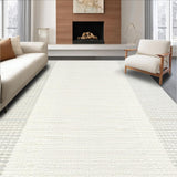 Ultra Soft Area Rug, Non Slip, Stain Resistant, Washable Area Rugs for Living Room, Bedroom, Cozy Textured Round Design(White)