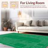Ultra Soft Area Rug, Non Slip, Stain Resistant, Washable Area Rugs for Living Room, Bedroom, Vibrant Cityscape Playful Arrangement(Green)