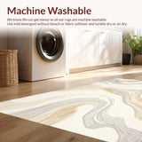 Ultra Soft Area Rug, Non Slip, Stain Resistant, Washable Area Rugs for Living Room, Bedroom, Ethereal Beige Area Abstract Swirls for Home Decor(Beige)