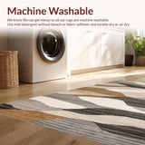 Ultra Soft Area Rug, Non Slip, Stain Resistant, Washable Area Rugs for Living Room, Bedroom, Abstract Earthy Toned Swirls(Beige)