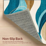 Ultra Soft Area Rug, Non Slip, Stain Resistant, Washable Area Rugs for Living Room, Bedroom, Coastal Sand Surf Inspired Decor(Blue)